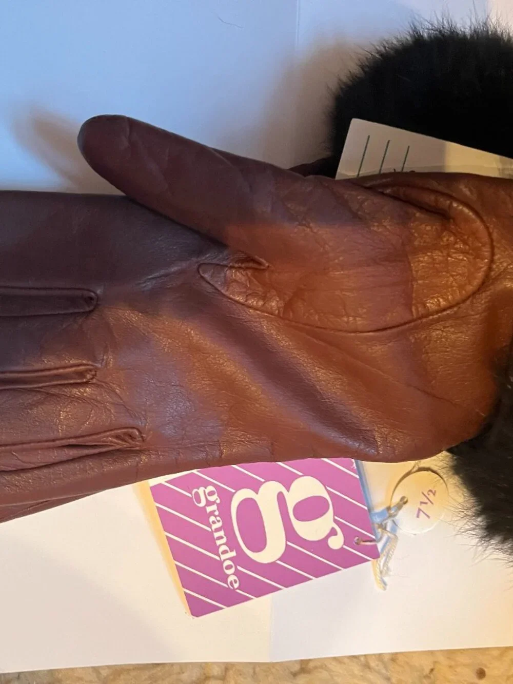 Grandoe BROWN LEATHER GLOVES 7.5